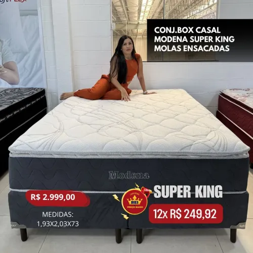 PROMOÇÃO URGENTE - Cama SUPER KING com MOLAS ENSACADAS Modena por apenas 12x R$249,32