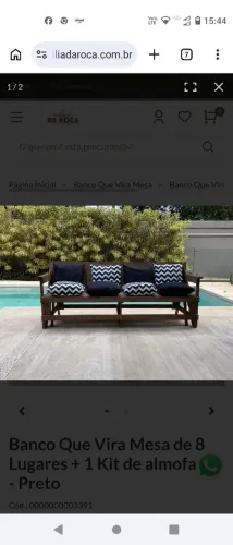 Mesa e banco retrátil de madeira