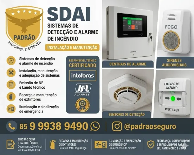 Instalação e manutenção de sistema de alarme de incêndio