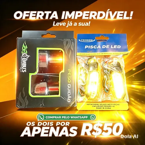 Peso de guidão com buchar na caixa e pisca led lacrado