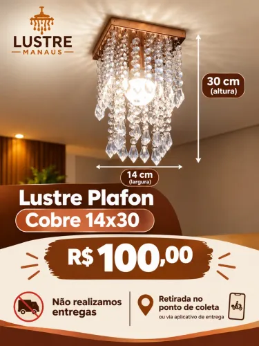 Lustre plafon cobre