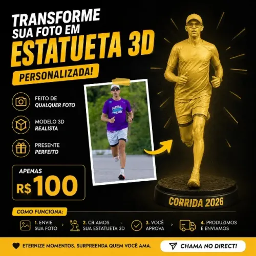 Sua foto em estatueta personalizada
