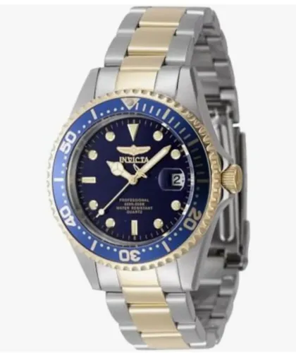 Invicta Relógio masculino Impermeável quartzo - Aço inoxidável com mostrador azul - 38 mm