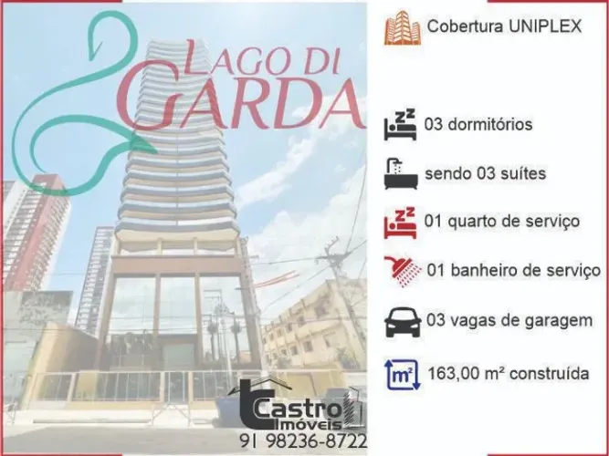 Cobertuta Uniplex LAGO DI GARDA. 3 suítes. 3 vagas. Ofuror. 163m². C017