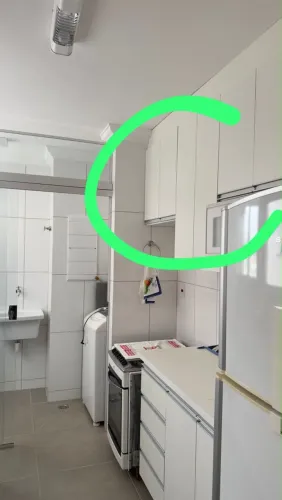 Armário de embutir branco para cozinha com duas peças separadas