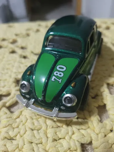 Carrinho de fricção, fusca verde customização, novo