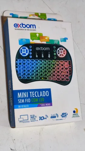 Mini Teclado Sem Fio Dual Modo com LED Exbom (BK-BTi8LED)