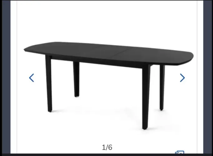 Mesa de jantar preta extensível 