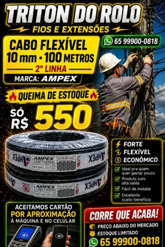 Fio 10 mm Flexível 100 Metros 