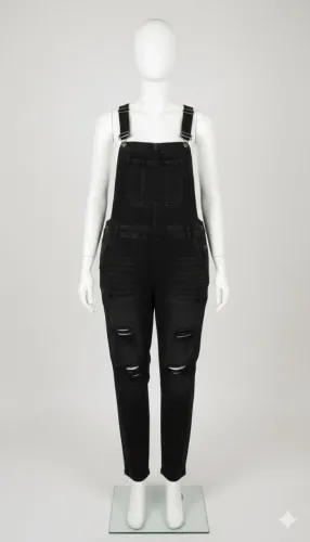 Jardineira macacão Jeans GG Vintage preto