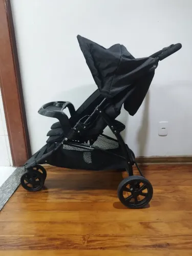 Carrinho de bebê 3 rodas grandes Galzerano Cross trail preto - Pouquíssimo uso
