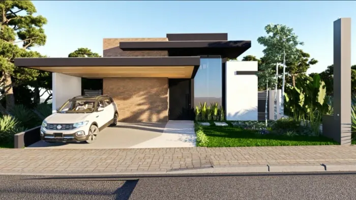 Casa Térrea com piscina 168m² 3 dorms uma suíte master , pé direito elevado Entrega em Jul