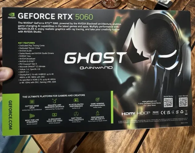 Placa de vídeo / Placa gráfica RTX 5060 Ghost 8GB GDDR7