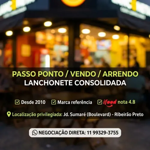 Passo Ponto/ vendo/Arrendo Lanchonete consolidada.