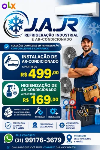 Instalação de ar condicionado a partir de 499 reais em BH e região.