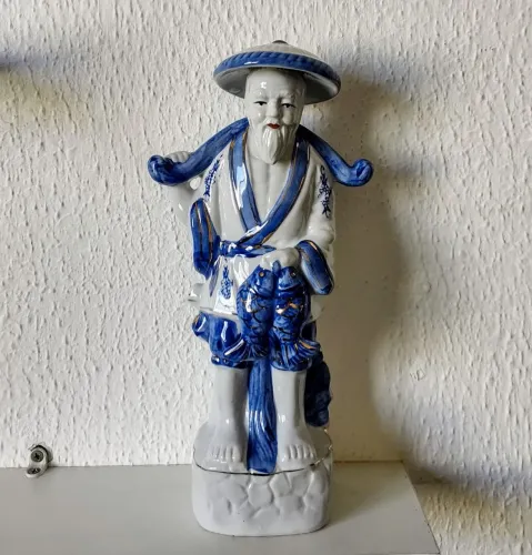 Pescador Chinês porcelana