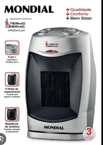 Aquecedor Mondial Termo Ceramic A-05, portátil de cerâmica com potência máxima de 1500w