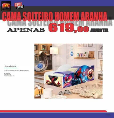 cama solteiro homem aranha 