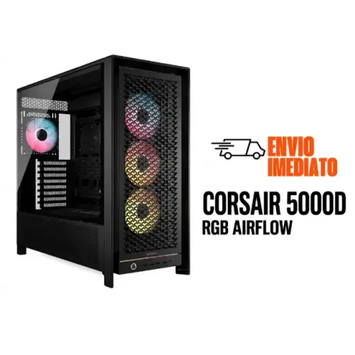 Gabinete Corsair 5000D Airflow RGB Mid Tower Vidro Temperado Preto