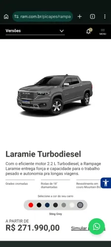 Ram Rampage Laramie 2.2 TB CD 4X4 Die. Aut. 2025