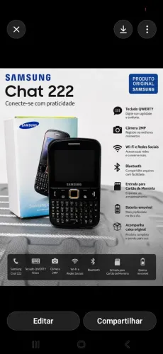 Celular Samsung Ch@t222 novo
