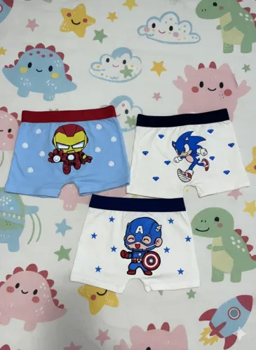 Cuecas infantil com desenho dos super heróis 