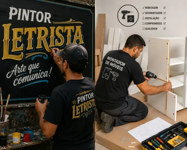Pintor letrista e montador 