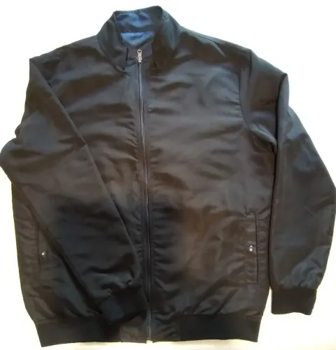 Jaqueta Aviator Masculina Dupla face - preta/azul marinho - original