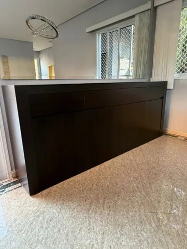 Mesa de Jantar, Buffet, Rack, Painel TV, MDF, Vidro Preto, Conjunto de Sala.