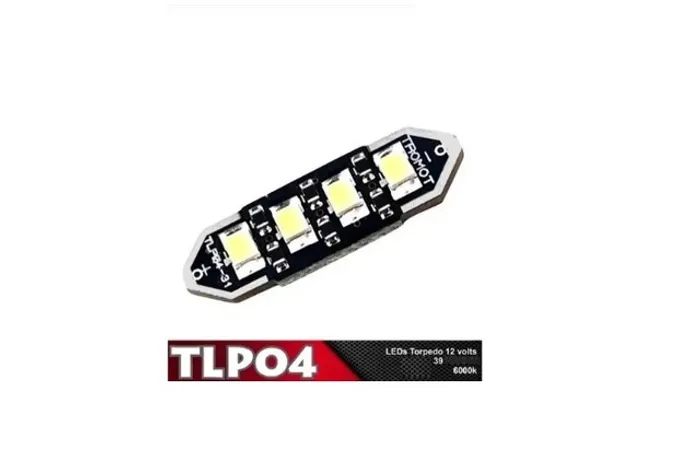 Lâmpada Torpedo LED 39mm Branco Frio 6000k 12V 