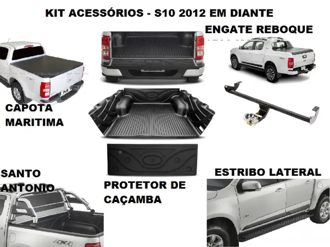 Kit Acessórios Automotivos - S10 Cabine Dupla 2012 em Diante/ Consulte
