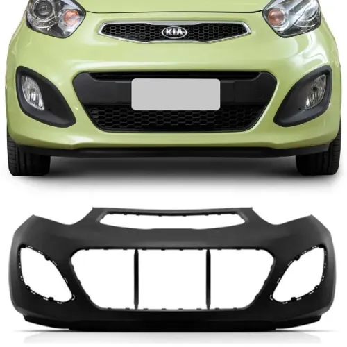 Parachoque Kia Picanto 2012 à 2014 - Furo Farol Auxiliar - Preto Liso - TYG