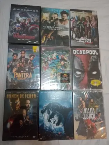 Dvds lacrados Marvel dc Batman vingadores Deadpool pantera negra hulk