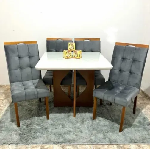 sala mesa jantar com 4 cadeiras