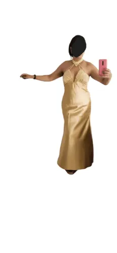 vestido dourado, bordado com perolas formatura