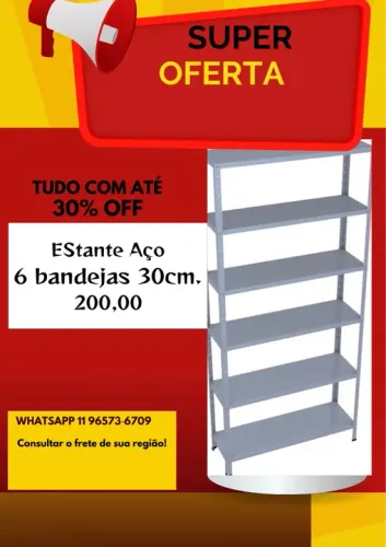 Prateleira de Aço . 6 bandejas . Promoção !