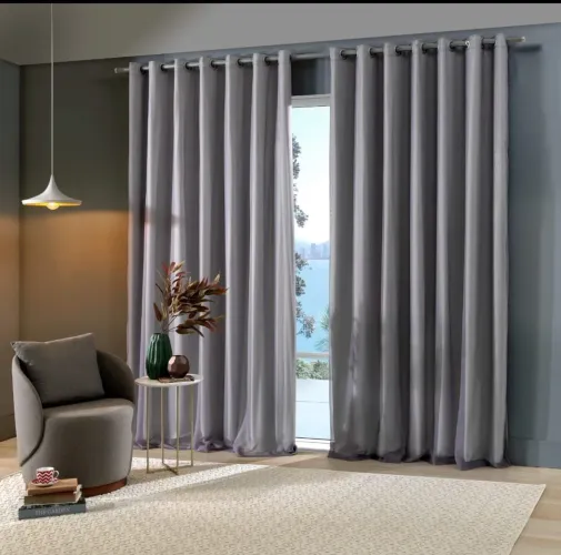 Cortinas blackout cinza para sala - 2,50 x 3,00 m