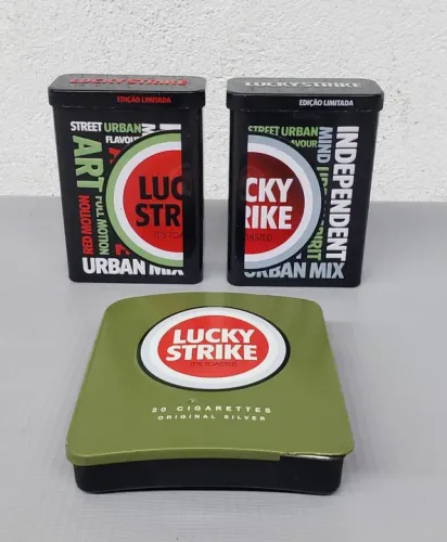 3 Latas Colecionáveis Lucky Strike Edição Limitada