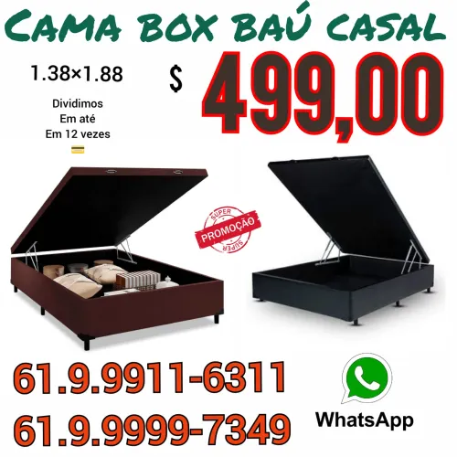 Cama baú casal na oferta....