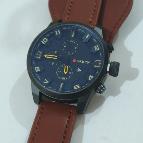 Relógio Original Curren Novo a Prova D'água Pulseira de Couro