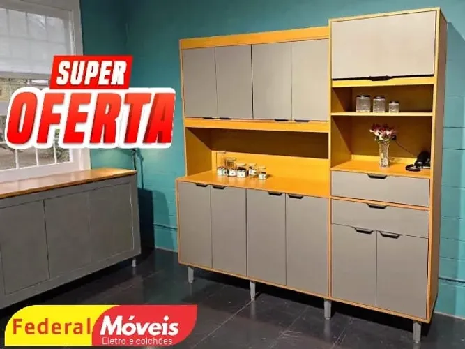 Armário de Cozinha Grafite (TEMOS CREDIÁRIO)