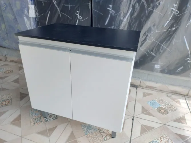 Balcão para Cooktop top Armário de Cozinha 2 Portas Branco