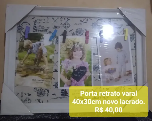 Porta retrato varal 40x30cm novo lacrado