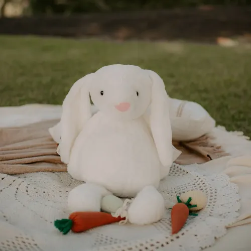 Coelho de Pelúcia Branco Decorativo páscoa