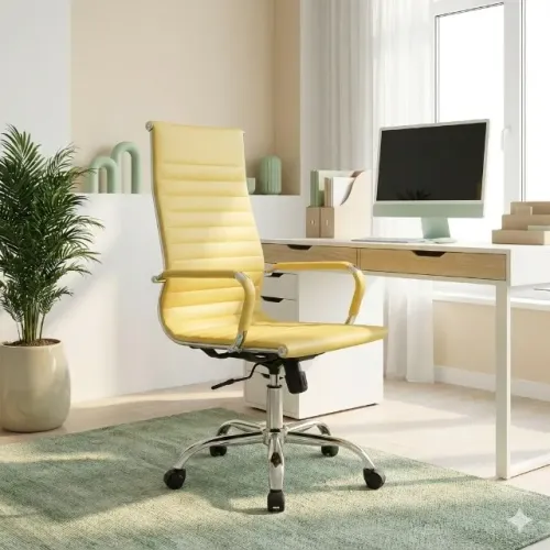 Cadeira Presidente Charles Eames Esteirinha Pastel Conforto Sofisticado 32723