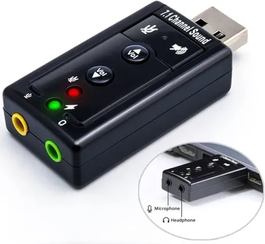 Adaptador USB 7.1 Canais de Áudio