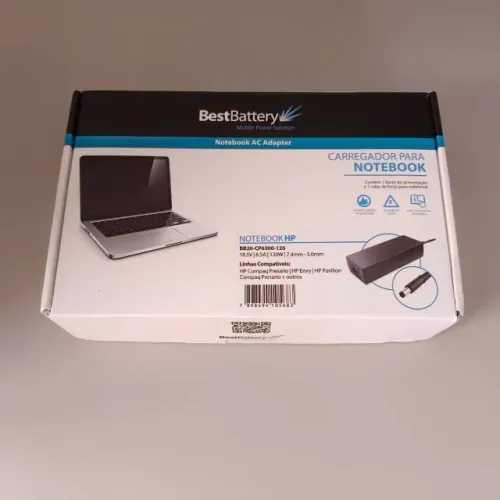 Vendo carregador para notebook HP. BB20-CP6300-120. 18,5V/6,5A/120W/7,7mm-5,0mm.