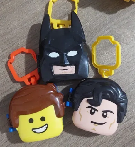 Kit 3 chaveiro Lego Liga da Justiça Mc Donalds