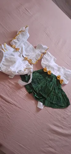 Vestido romper menina 6 a 1 ano de idade