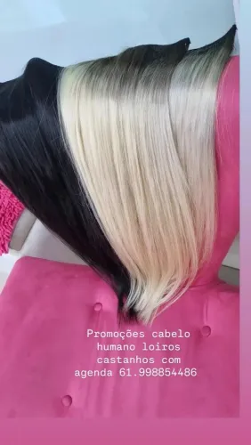 Cabelo humano loiro e castanho